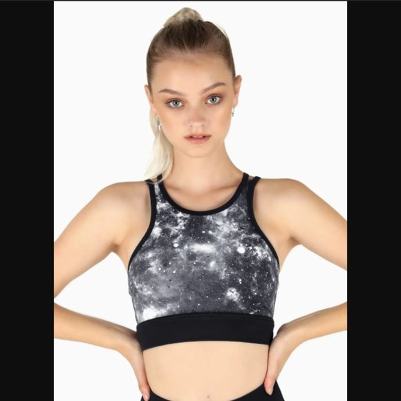 Blackmilk Galaxy Mono Striker Crop Top Sports Bra - Picture 2 of 7